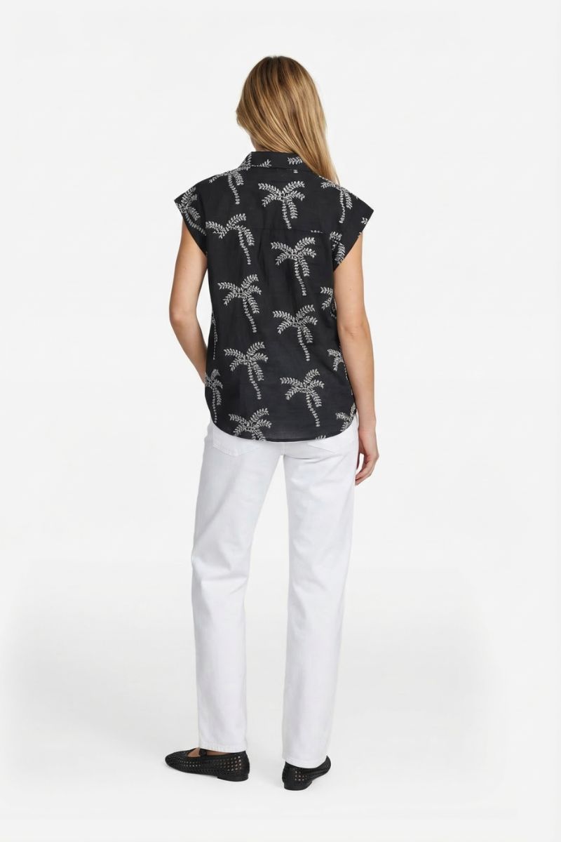 Lusanna Blouse Black/Sand bij Feliz | Hoogzomercollectie